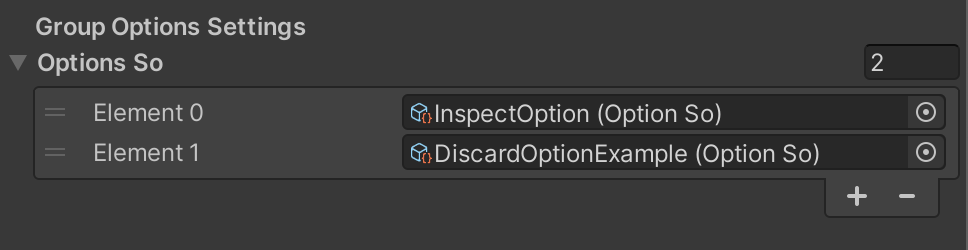 Option added to an Item