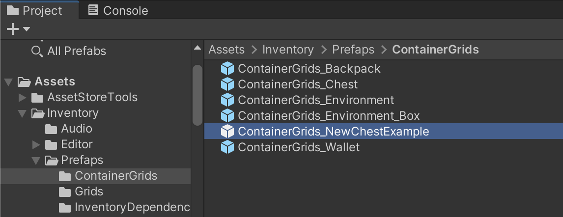 Creating Container Grids as Prefab