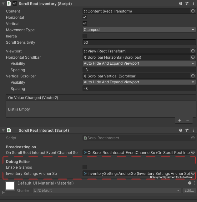 Configuring Debug for Auto Scroll