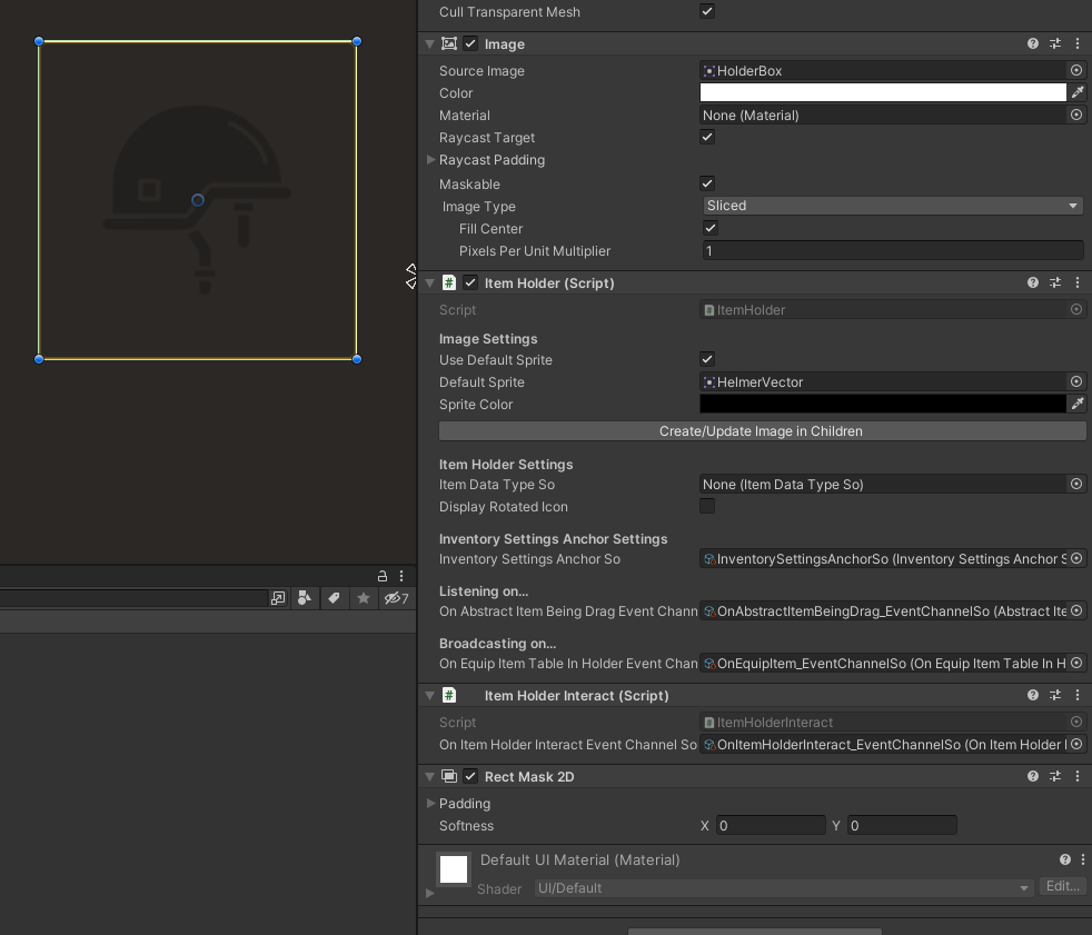 Helmet Item Holder Configuration