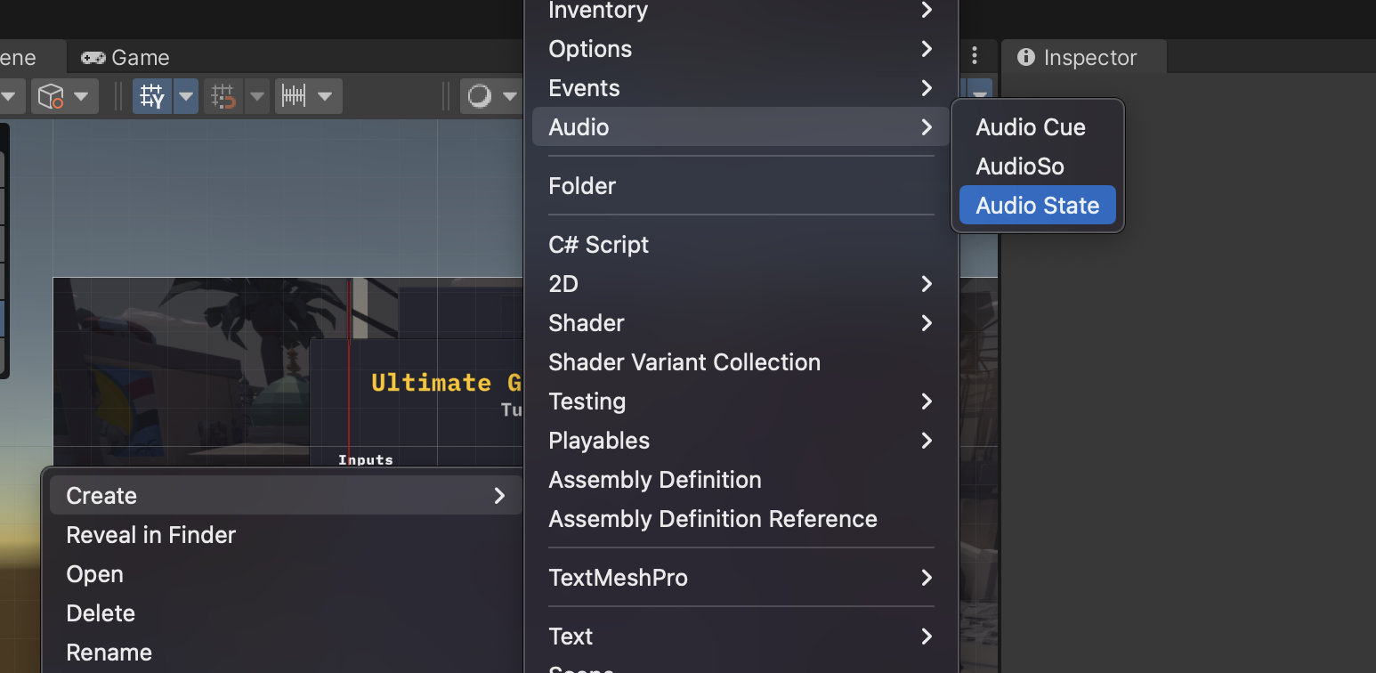 Creating Audio State So in Unity Editor