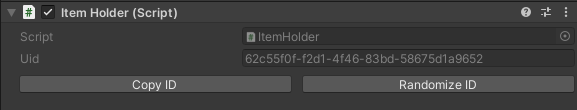 Holder ID on Item Holder MonoBehaviour