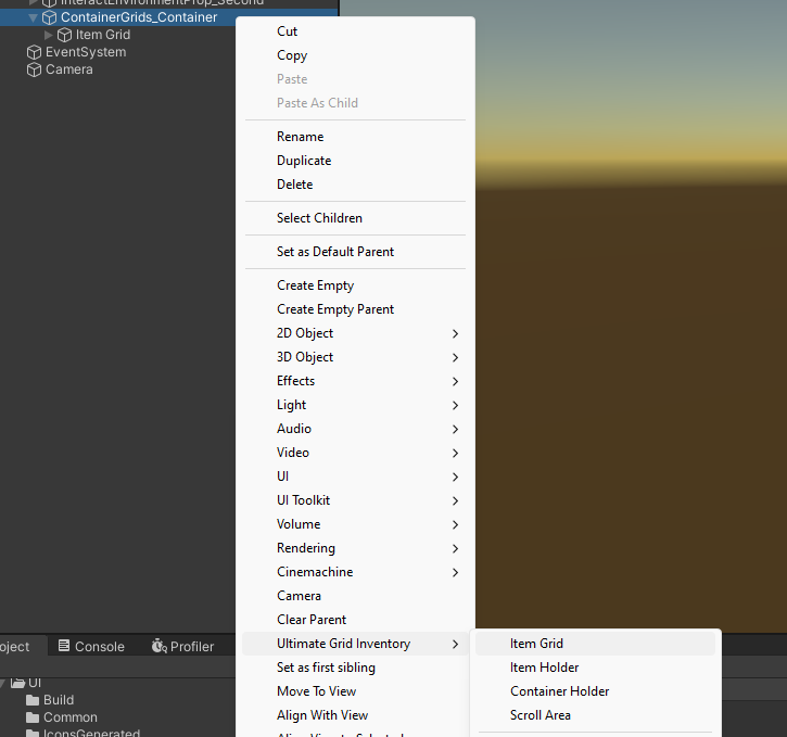 Creating ItemGrid inside Container Grids