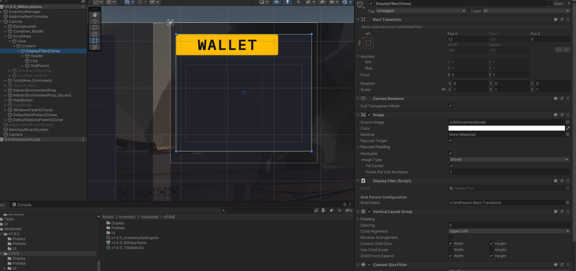 Example of Display Filler on Editor