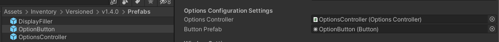 Referencing the Option Button on the Inventory Settings SO