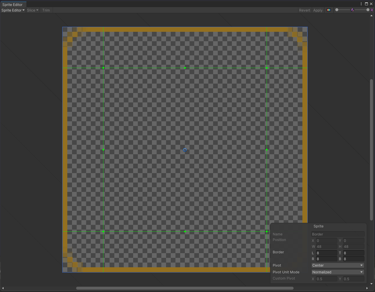 Configuring Border with Sprite Editor