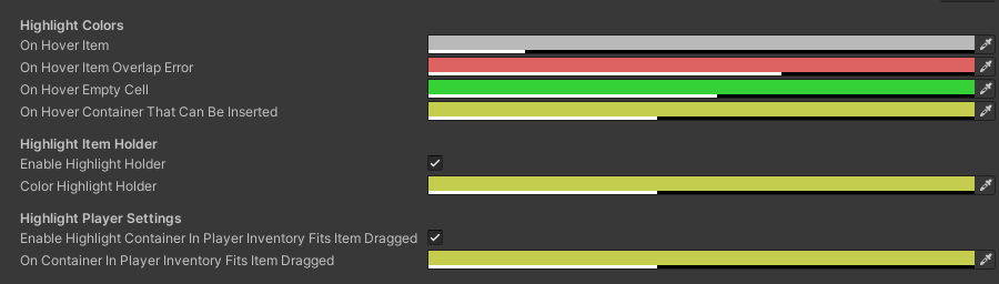 Highlight Colors Section with Colors