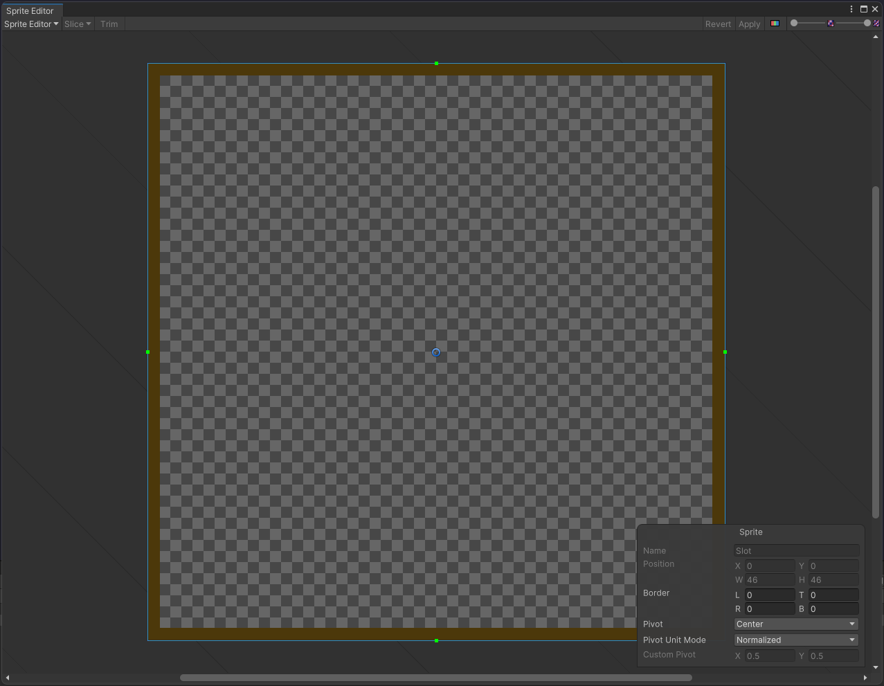 Slot Sprite Editor default values