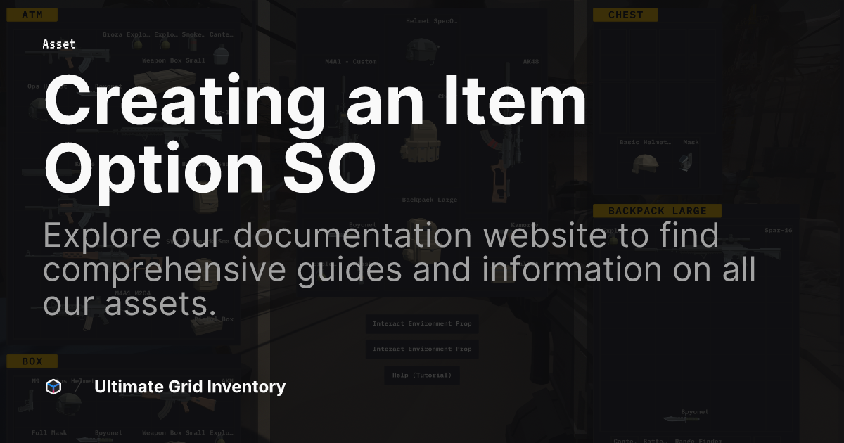 Creating an Item Option SO | Ultimate Grid Inventory